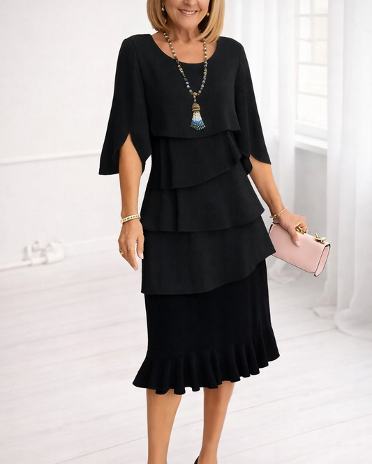 Evelyn | Ruffle Midi Dress