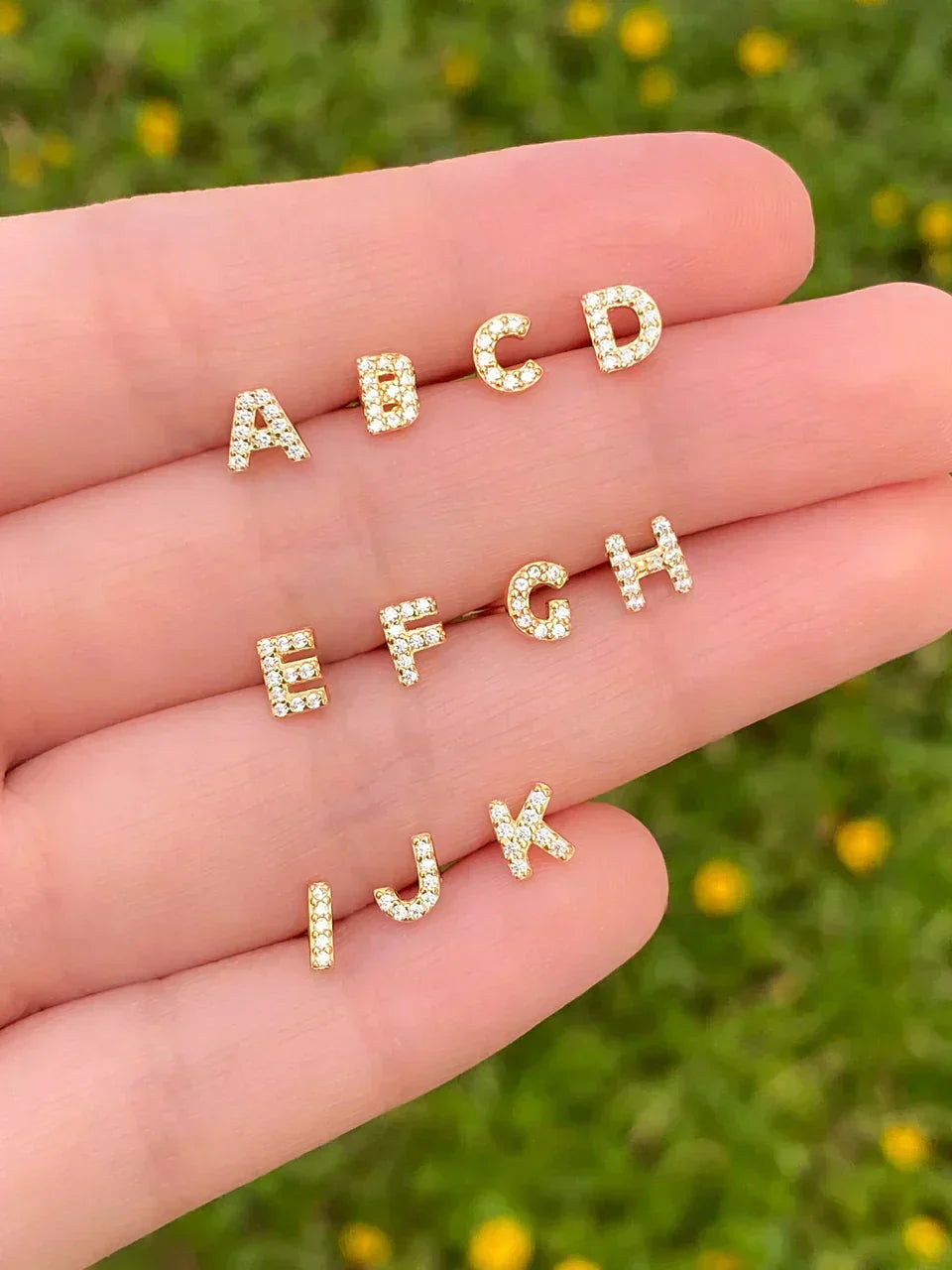 Mikhaela | Letter Earrings Gold