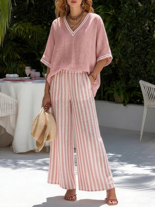 Liora | Effortless Striped Linen Set