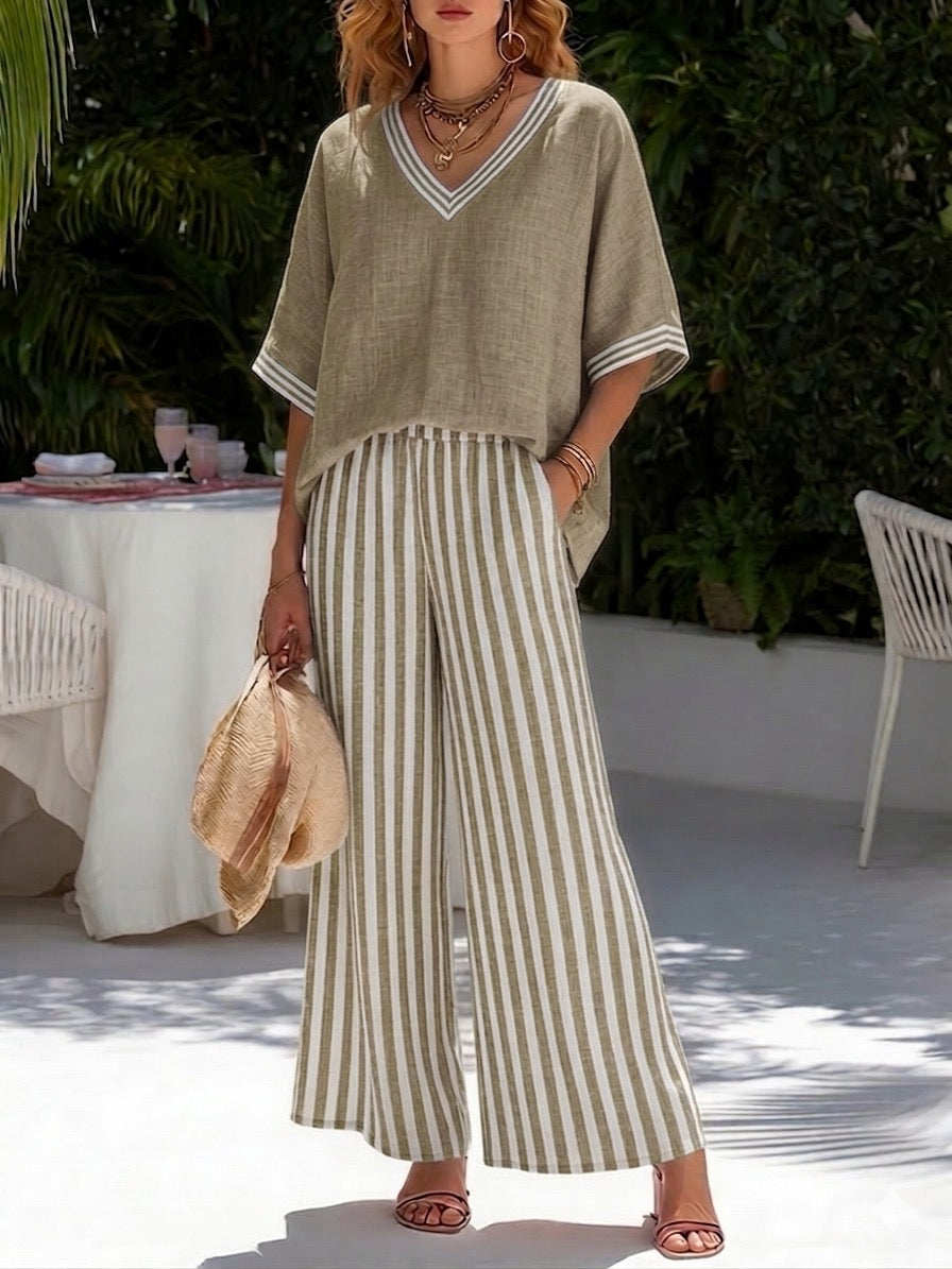 Liora | Effortless Striped Linen Set
