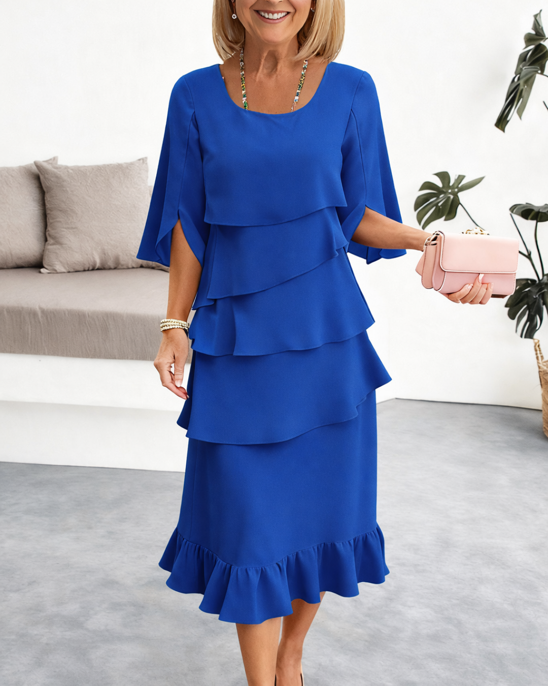 Evelyn | Ruffle Midi Dress