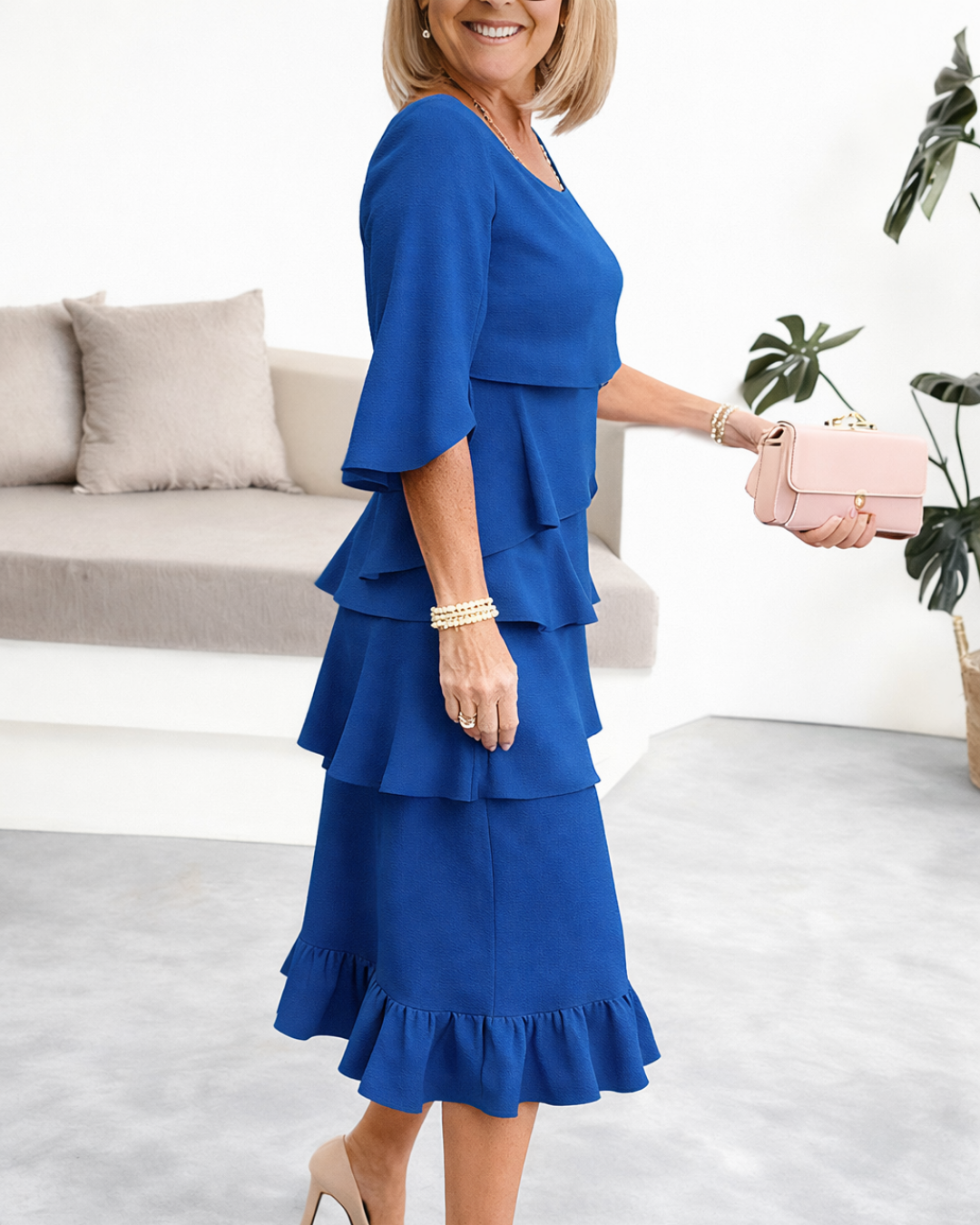 Evelyn | Ruffle Midi Dress