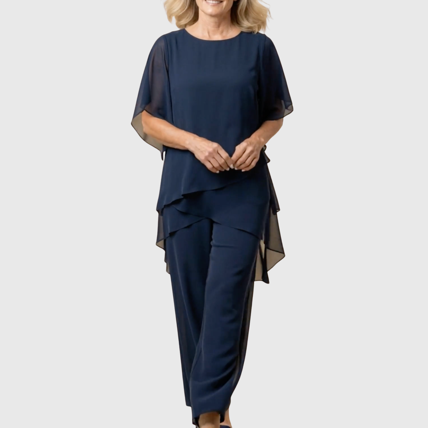 Colette | Elegant Two-Piece with Draped Trousers