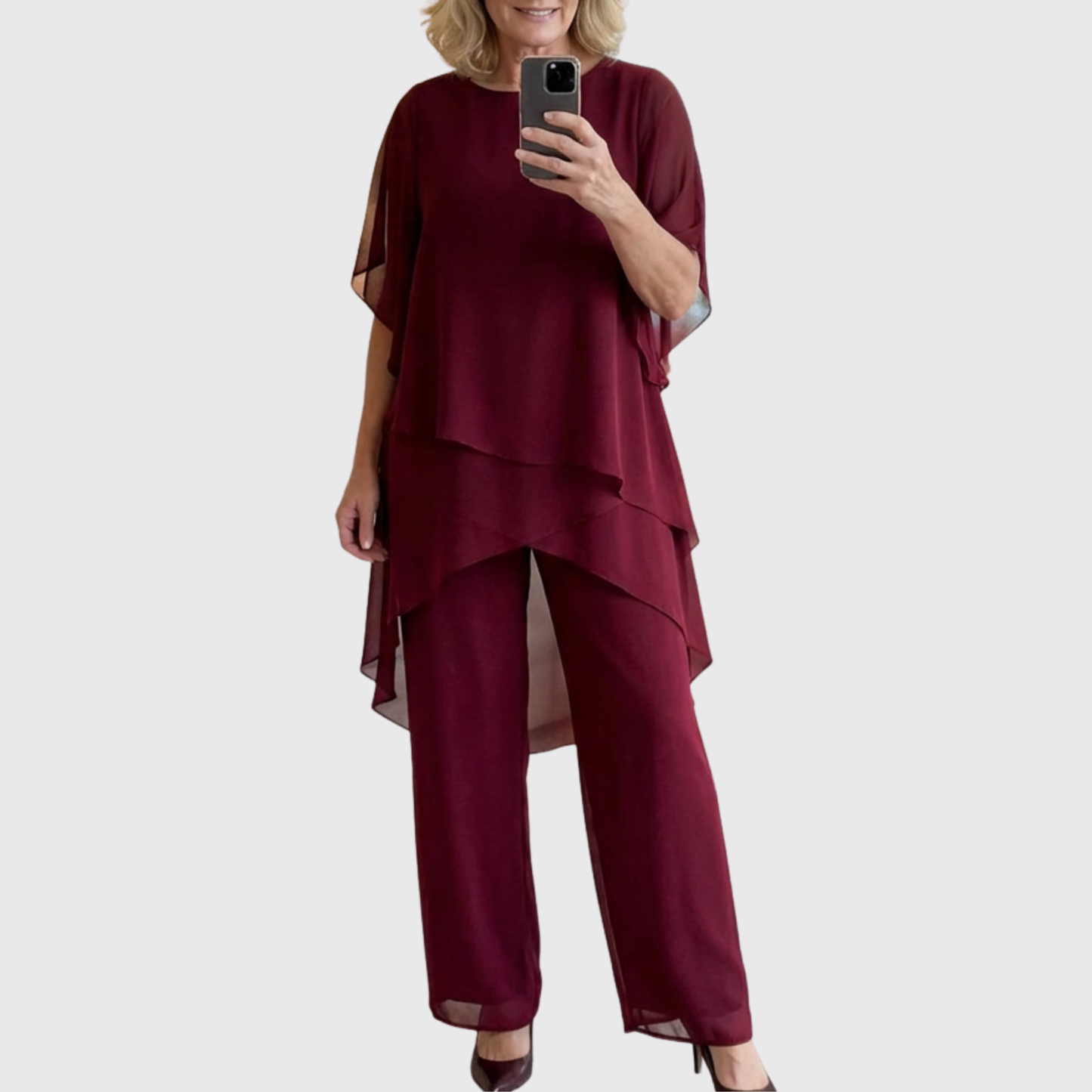 Colette | Elegant Two-Piece with Draped Trousers