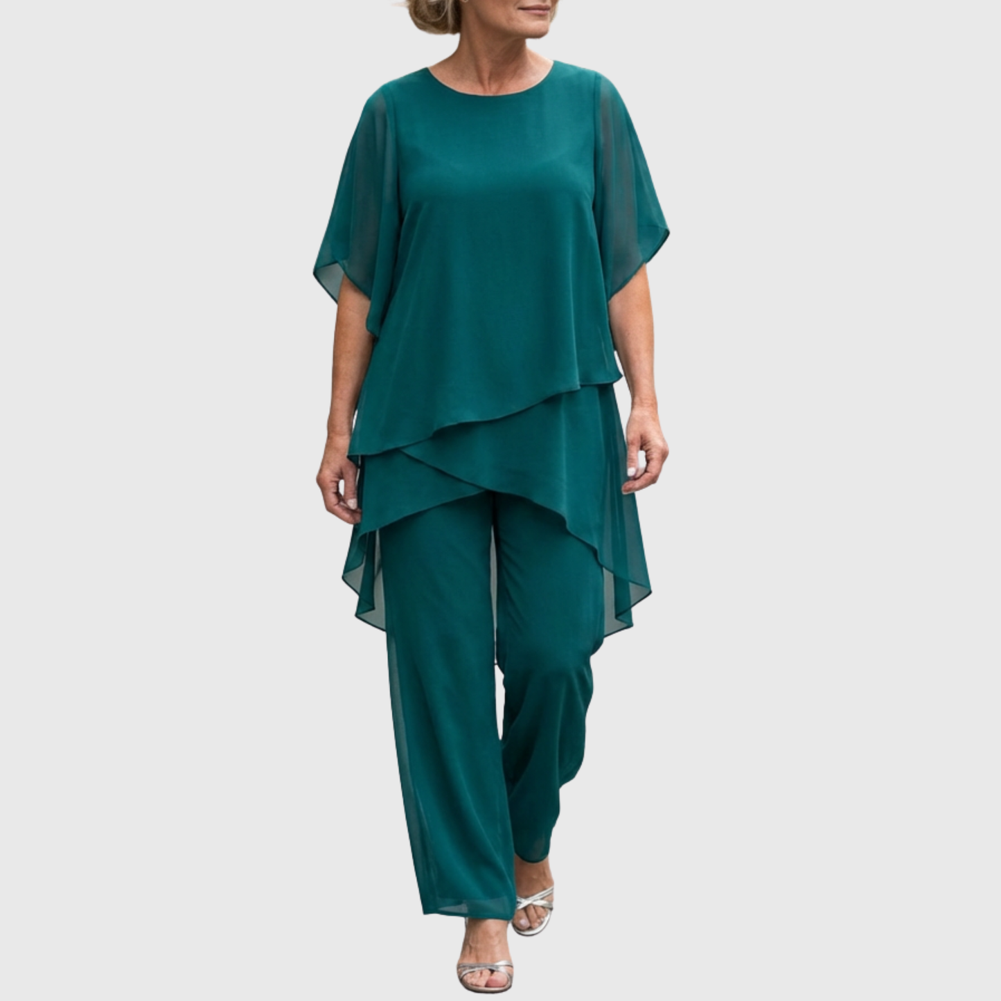 Colette | Elegant Two-Piece with Draped Trousers