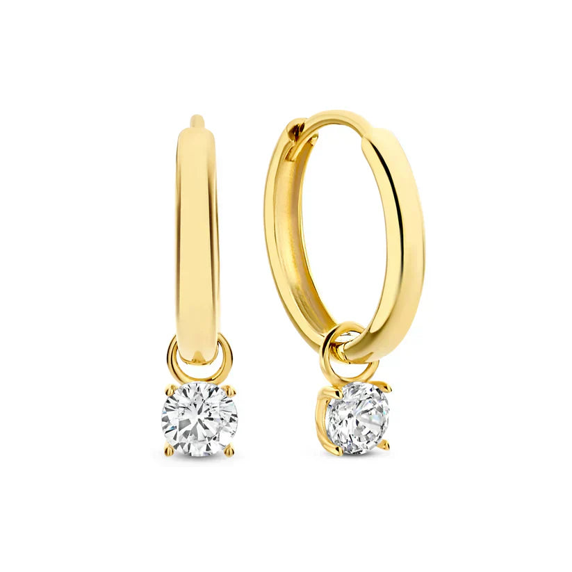 Krizalyssa | Diamond Pendant Earrings Gold