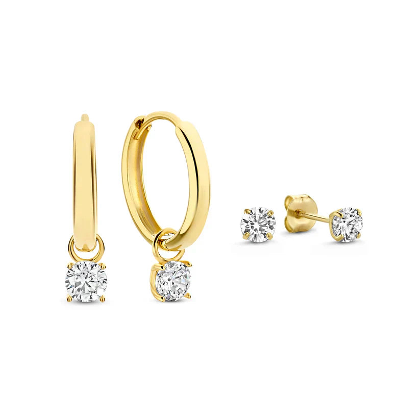 Krizalyssa | Diamond Pendant Earrings Gold