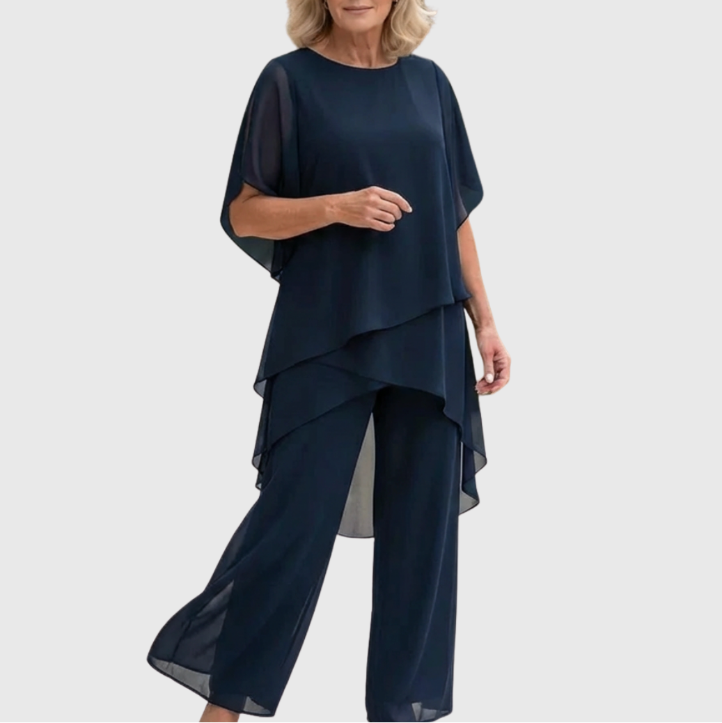 Colette | Elegant Two-Piece with Draped Trousers