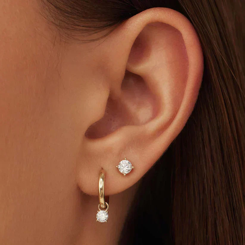 Krizalyssa | Diamond Pendant Earrings Gold