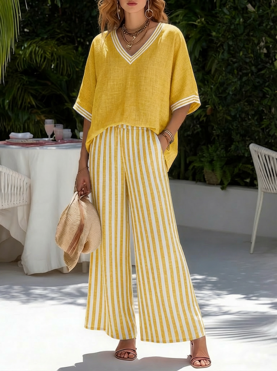 Liora | Effortless Striped Linen Set