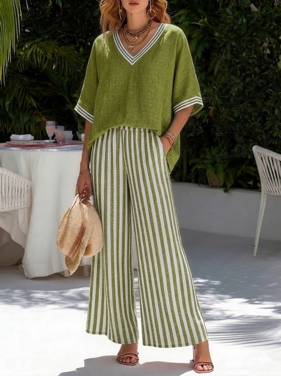 Liora | Effortless Striped Linen Set